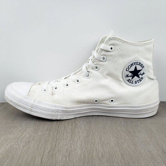 Converse Chuck Taylor All Star Men's Size 11.5 Triple White Retro High Top Shoes - Picture 1 of 9